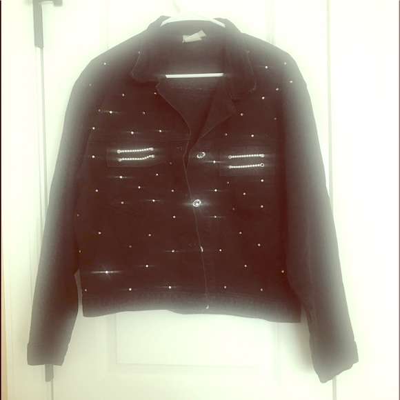 Black Jean Jacket L - Picture 1 of 6